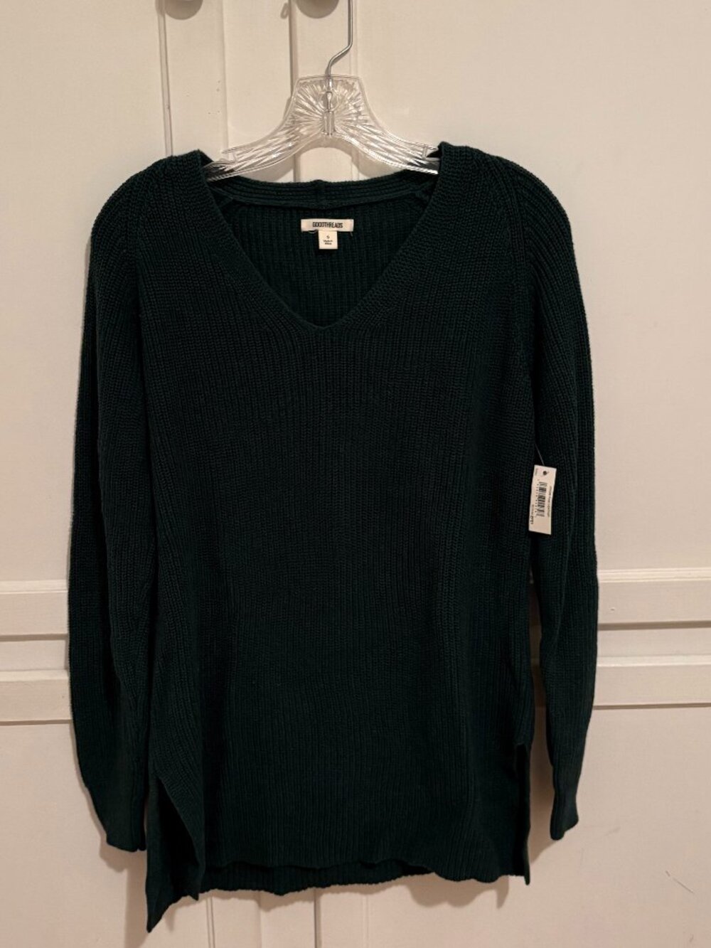 Small Goodthreads Dark Green V-Neck Tunic Sweater